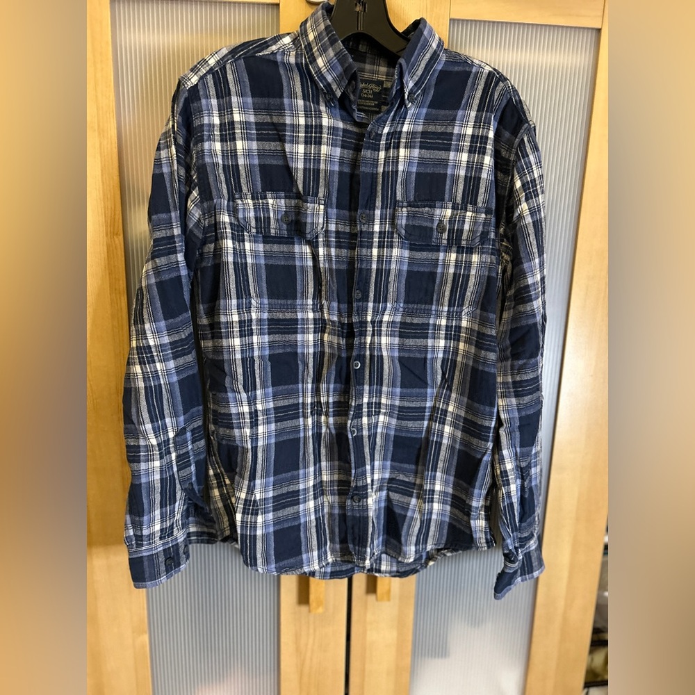 Faded Glory blue plaid shirt Size Small